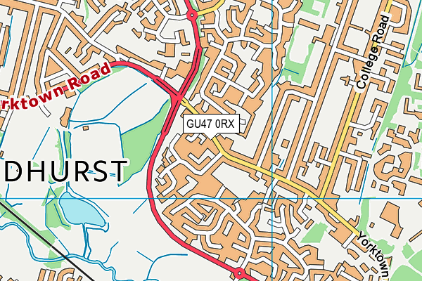 GU47 0RX map - OS VectorMap District (Ordnance Survey)