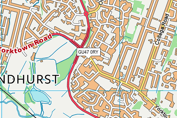 GU47 0RY map - OS VectorMap District (Ordnance Survey)