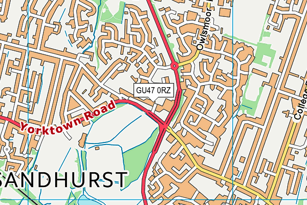 GU47 0RZ map - OS VectorMap District (Ordnance Survey)