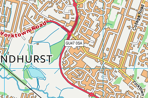 GU47 0SA map - OS VectorMap District (Ordnance Survey)