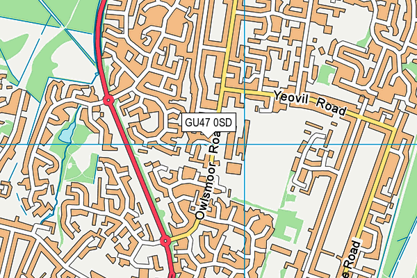 GU47 0SD map - OS VectorMap District (Ordnance Survey)