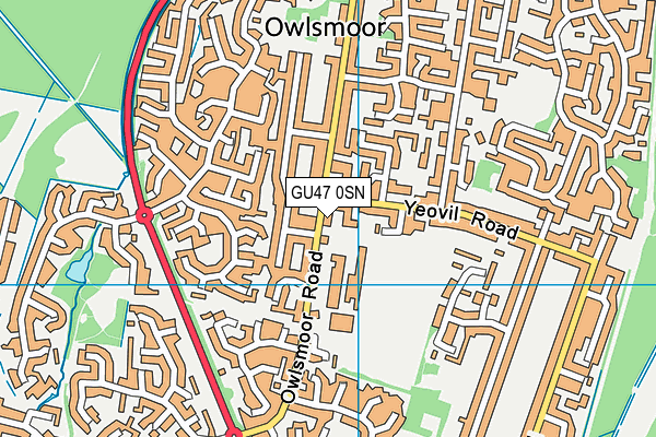 GU47 0SN map - OS VectorMap District (Ordnance Survey)