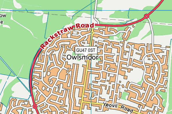 GU47 0ST map - OS VectorMap District (Ordnance Survey)