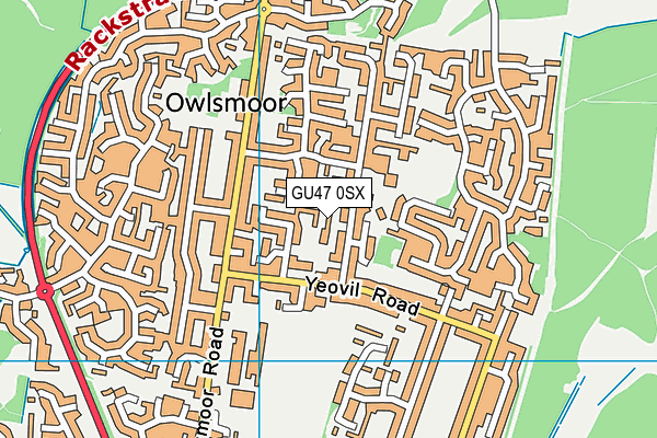 GU47 0SX map - OS VectorMap District (Ordnance Survey)