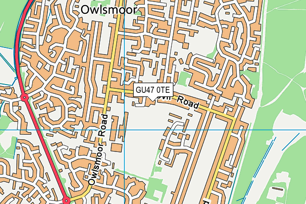 GU47 0TE map - OS VectorMap District (Ordnance Survey)