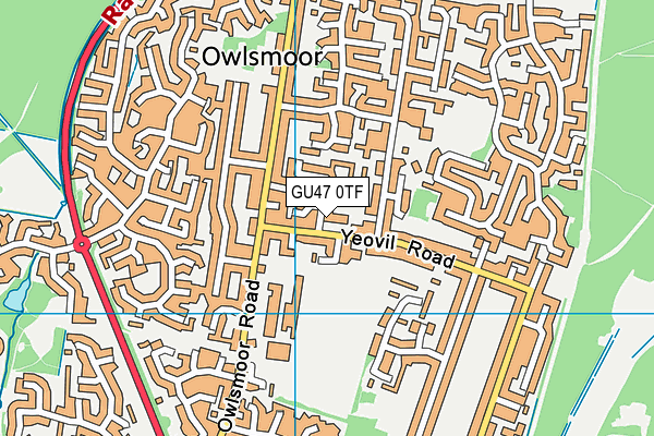 GU47 0TF map - OS VectorMap District (Ordnance Survey)