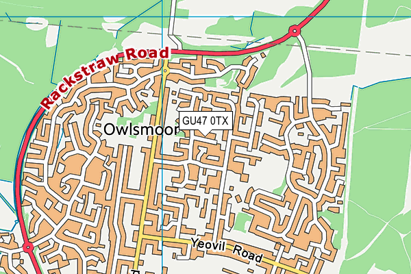 GU47 0TX map - OS VectorMap District (Ordnance Survey)