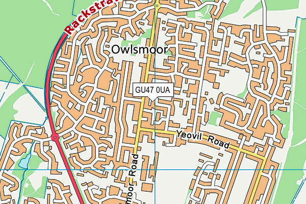 GU47 0UA map - OS VectorMap District (Ordnance Survey)