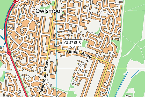 GU47 0UB map - OS VectorMap District (Ordnance Survey)