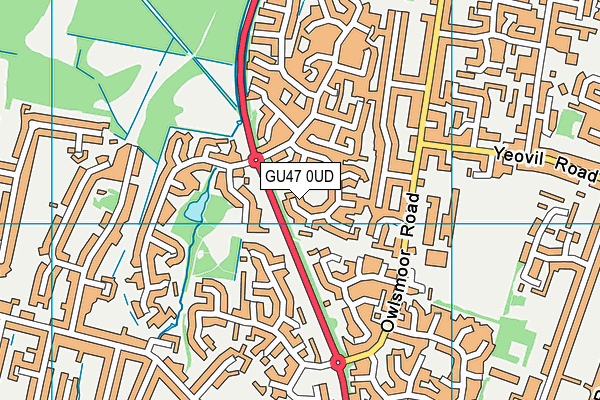 GU47 0UD map - OS VectorMap District (Ordnance Survey)