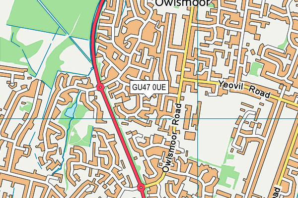 GU47 0UE map - OS VectorMap District (Ordnance Survey)