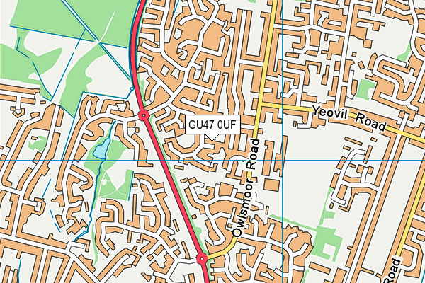 GU47 0UF map - OS VectorMap District (Ordnance Survey)