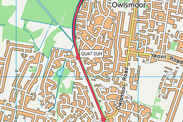 GU47 0UH map - OS VectorMap District (Ordnance Survey)