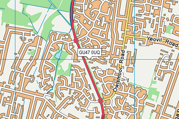 GU47 0UQ map - OS VectorMap District (Ordnance Survey)