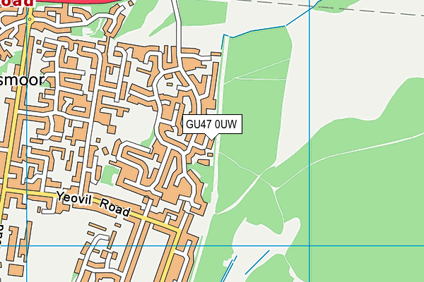 GU47 0UW map - OS VectorMap District (Ordnance Survey)