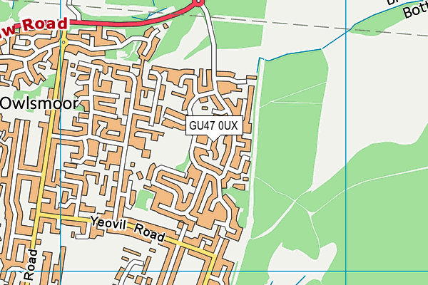 GU47 0UX map - OS VectorMap District (Ordnance Survey)