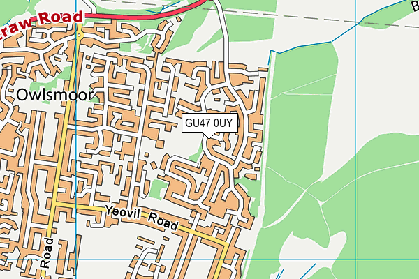 GU47 0UY map - OS VectorMap District (Ordnance Survey)