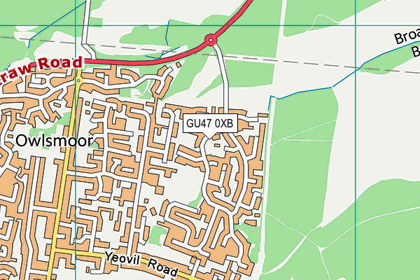 GU47 0XB map - OS VectorMap District (Ordnance Survey)