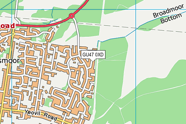 GU47 0XD map - OS VectorMap District (Ordnance Survey)