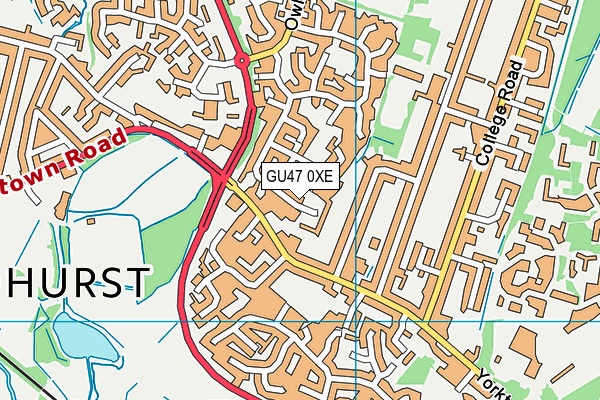 GU47 0XE map - OS VectorMap District (Ordnance Survey)