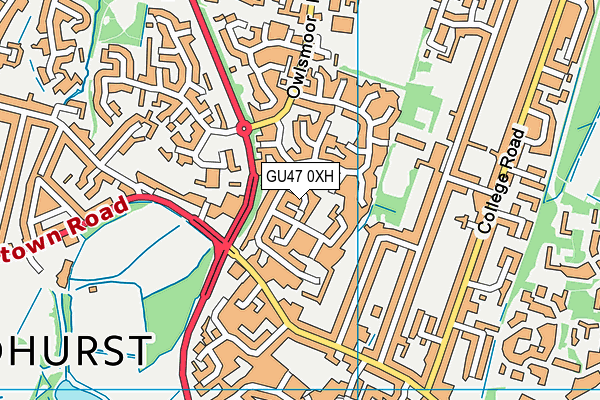 GU47 0XH map - OS VectorMap District (Ordnance Survey)