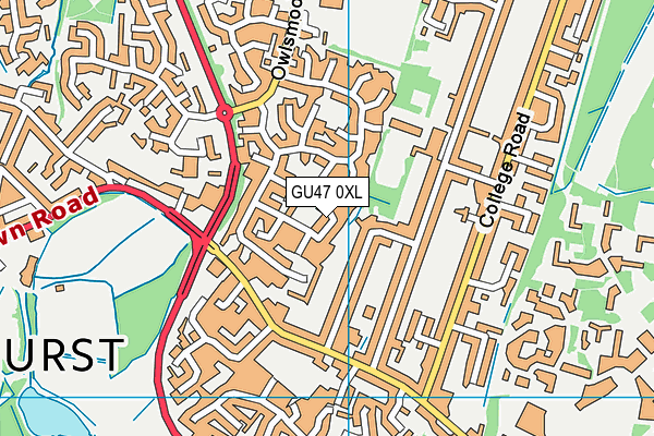 GU47 0XL map - OS VectorMap District (Ordnance Survey)