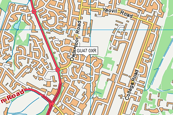 GU47 0XR map - OS VectorMap District (Ordnance Survey)