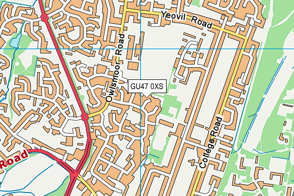 GU47 0XS map - OS VectorMap District (Ordnance Survey)