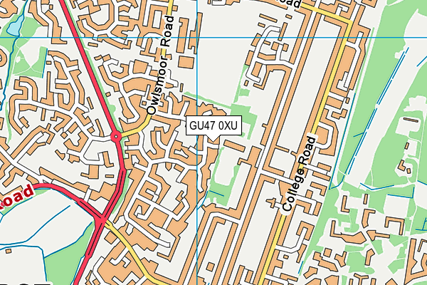 GU47 0XU map - OS VectorMap District (Ordnance Survey)