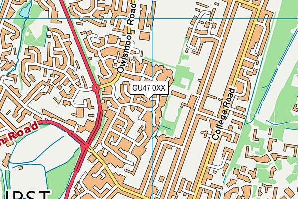 GU47 0XX map - OS VectorMap District (Ordnance Survey)