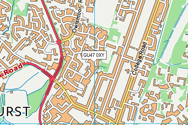 GU47 0XY map - OS VectorMap District (Ordnance Survey)