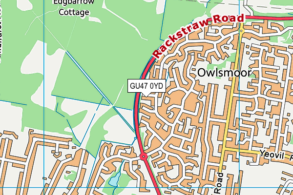 GU47 0YD map - OS VectorMap District (Ordnance Survey)