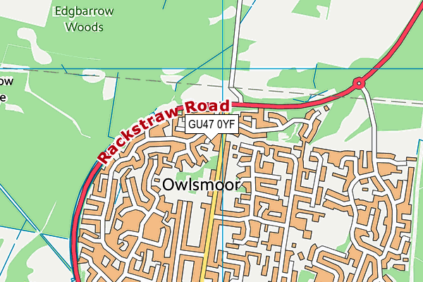 GU47 0YF map - OS VectorMap District (Ordnance Survey)