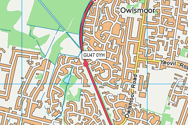 GU47 0YH map - OS VectorMap District (Ordnance Survey)