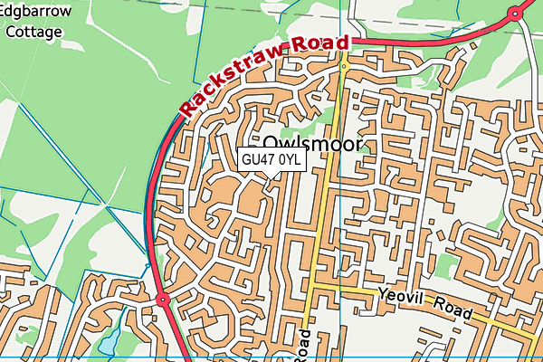 GU47 0YL map - OS VectorMap District (Ordnance Survey)