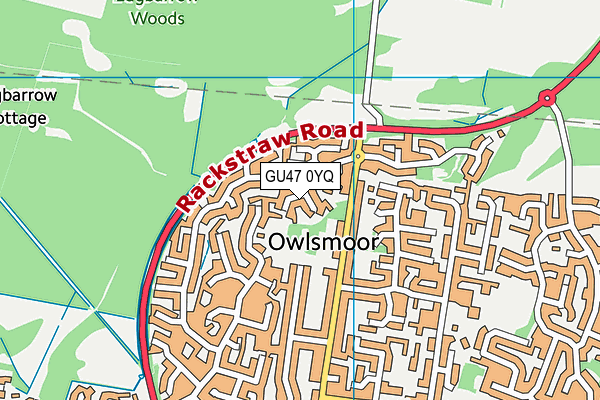 GU47 0YQ map - OS VectorMap District (Ordnance Survey)