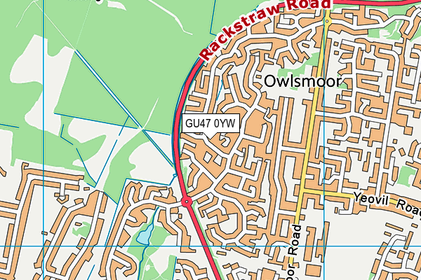 GU47 0YW map - OS VectorMap District (Ordnance Survey)