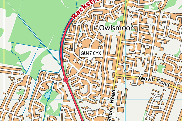 GU47 0YX map - OS VectorMap District (Ordnance Survey)