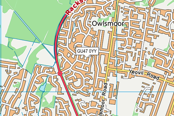 GU47 0YY map - OS VectorMap District (Ordnance Survey)