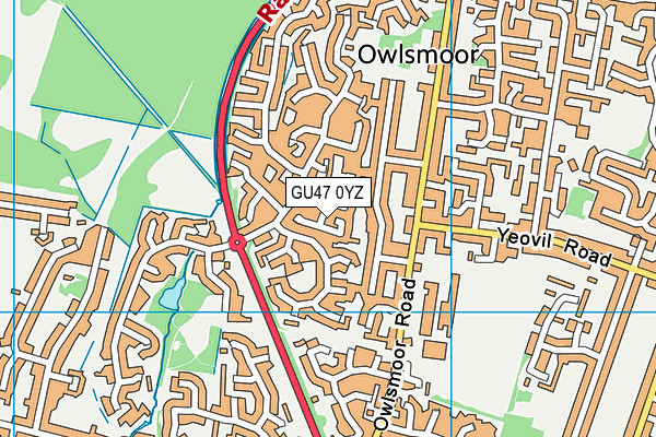 GU47 0YZ map - OS VectorMap District (Ordnance Survey)