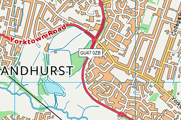 GU47 0ZB map - OS VectorMap District (Ordnance Survey)