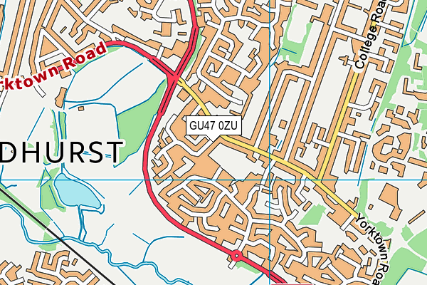 GU47 0ZU map - OS VectorMap District (Ordnance Survey)