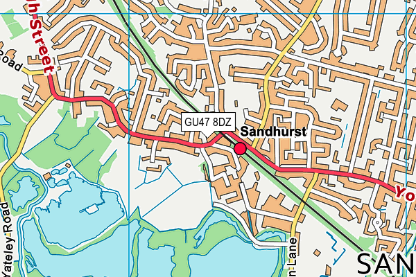 GU47 8DZ map - OS VectorMap District (Ordnance Survey)