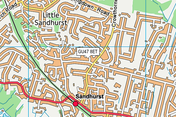 GU47 8ET map - OS VectorMap District (Ordnance Survey)