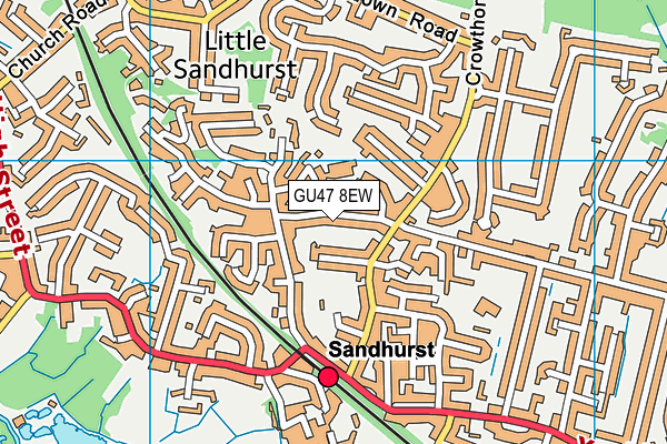 GU47 8EW map - OS VectorMap District (Ordnance Survey)