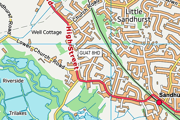 GU47 8HD map - OS VectorMap District (Ordnance Survey)