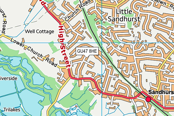 GU47 8HE map - OS VectorMap District (Ordnance Survey)