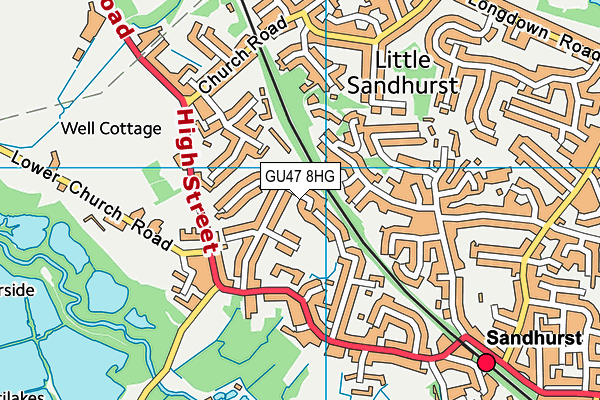 GU47 8HG map - OS VectorMap District (Ordnance Survey)