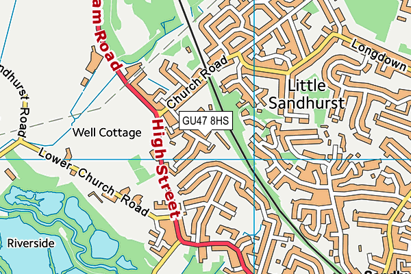 GU47 8HS map - OS VectorMap District (Ordnance Survey)