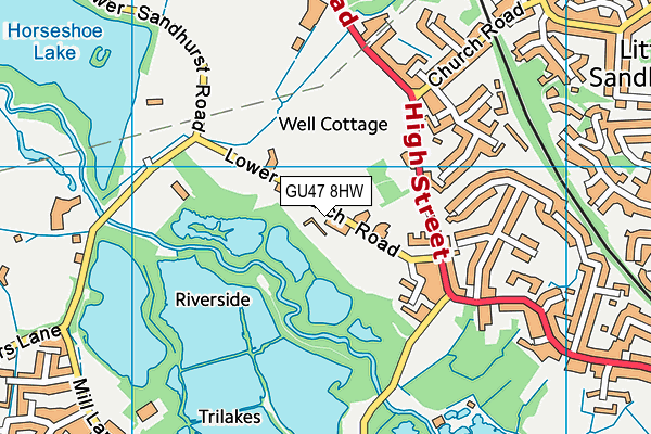 GU47 8HW map - OS VectorMap District (Ordnance Survey)